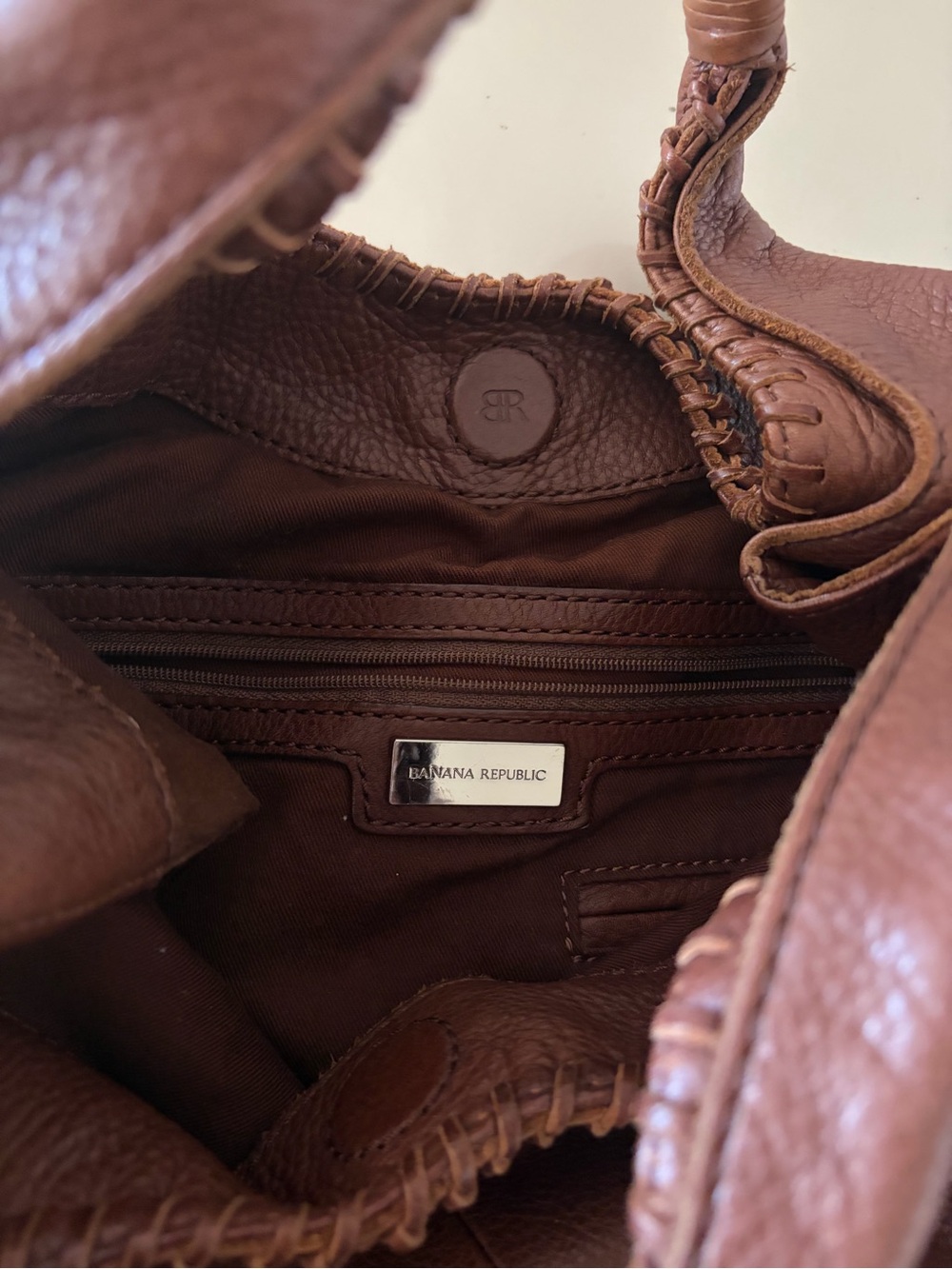 Banana Republic Brown Leather Hobo Tote - Picture 2 of 2